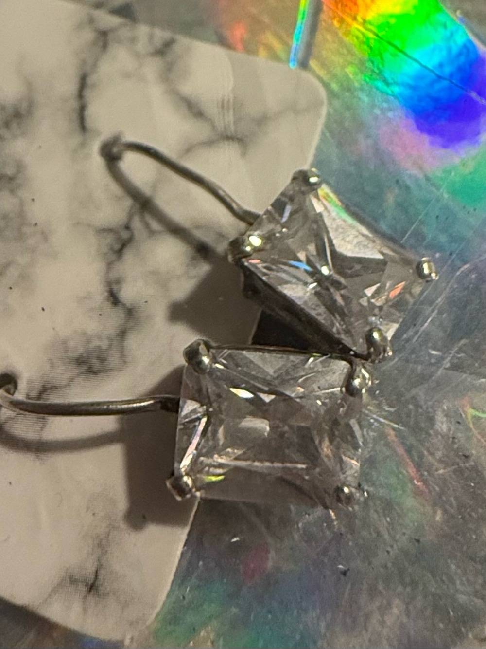Silpada Crystal Drop Earrings - Silver .925 Vintage